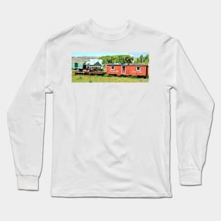 Red Train and Wagon Long Sleeve T-Shirt
